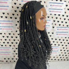 Diadema con rastas falsas, peluca trenzada, rastas rizadas desgastadas, estilo bohemio