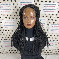 Boho Goddess Loc Distressed Faux Dread Locs Pelucas de encaje sin cola para mujeres negras