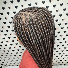 13x6 Lace Frontal V Part Box Braids Braided Lace Front Wig 1b/30 Ombre