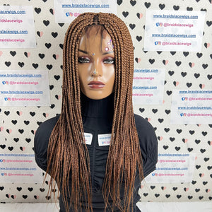 Box Braids Wig Braided Lace Closure Wigs For Black Women 22 inches Color 30