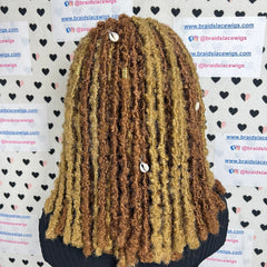 Pelucas cortas de rastas sintéticas de 13 x 4 pulgadas con encaje frontal y rastas desgastadas, peluca trenzada de 14 pulgadas
