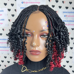 Pelucas rizadas hechas a mano trenzadas a mano del cierre del cordón de las trenzas de las trenzas de la caja trenzadas a mano para las mujeres negras