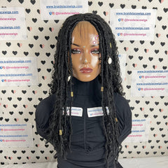 Boho Goddess Loc Distressed Faux Dread Locs Pelucas de encaje sin cola para mujeres negras