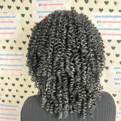 Short Curly Spiral Spring Twist Braids Curls Headband Braided Wigs Black