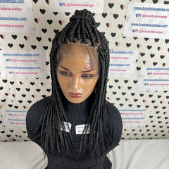 13x6 Lace Frontal Box Braids Braided Wig For Black Women 16 Inches