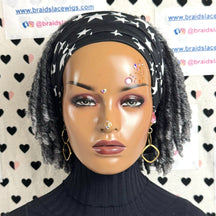 Short Faux Locs Headband Wig Dreadlock Synthetic Afro Twist Braided Wigs For Black Women Grey