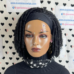 Short Faux Locs Headband Wig Dreadlock Synthetic Afro Twist Braided Wigs For Black Women