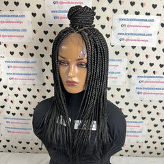 13x6 Lace Frontal Box Braids Braided Wig For Black Women 16 Inches