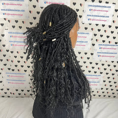 Boho Goddess Loc Distressed Faux Dread Locs Pelucas de encaje sin cola para mujeres negras
