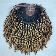 Multicolor Curly Box Braids Braided Lace Front Wig Color 27/30