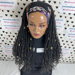 Diadema con rastas falsas, peluca trenzada, rastas rizadas desgastadas, estilo bohemio