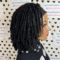 Short Faux Locs Headband Wig Dreadlock Synthetic Afro Twist Braided Wigs For Black Women