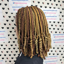 Peluca delantera de encaje trenzado con trenzas de caja rizadas multicolores Color 27/30