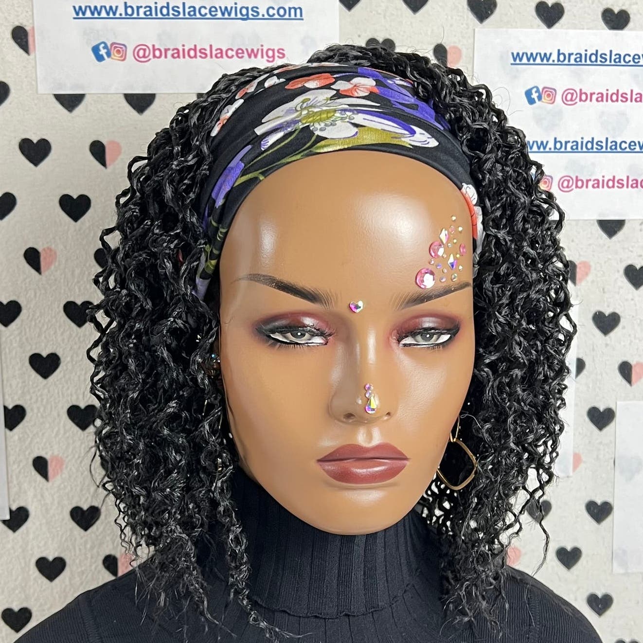 Peluca con diadema, torcedura corta, rizos ondulados, trenzas rizadas, pelucas trenzadas para mujeres negras