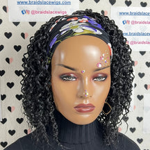 Headband Wig Short Twist Wavy Curls Curly Braids Braided  Wigs For Black Women