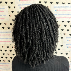 Short Faux Locs Headband Wig Dreadlock Synthetic Afro Twist Braided Wigs For Black Women