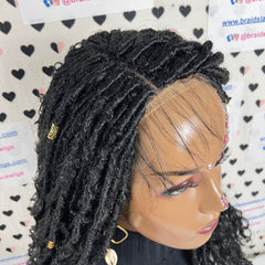 Boho Goddess Loc Distressed Faux Dread Locs Pelucas de encaje sin cola para mujeres negras