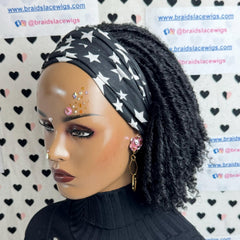 Short Faux Locs Headband Wig Dreadlock Synthetic Afro Twist Braided Wigs For Black Women