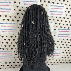 Boho Goddess Loc Distressed Faux Dread Locs Pelucas de encaje sin cola para mujeres negras