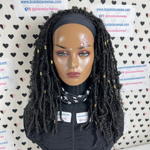 Peluca con diadema, estilo bohemio, con rastas y rizos desgastados para mujeres negras