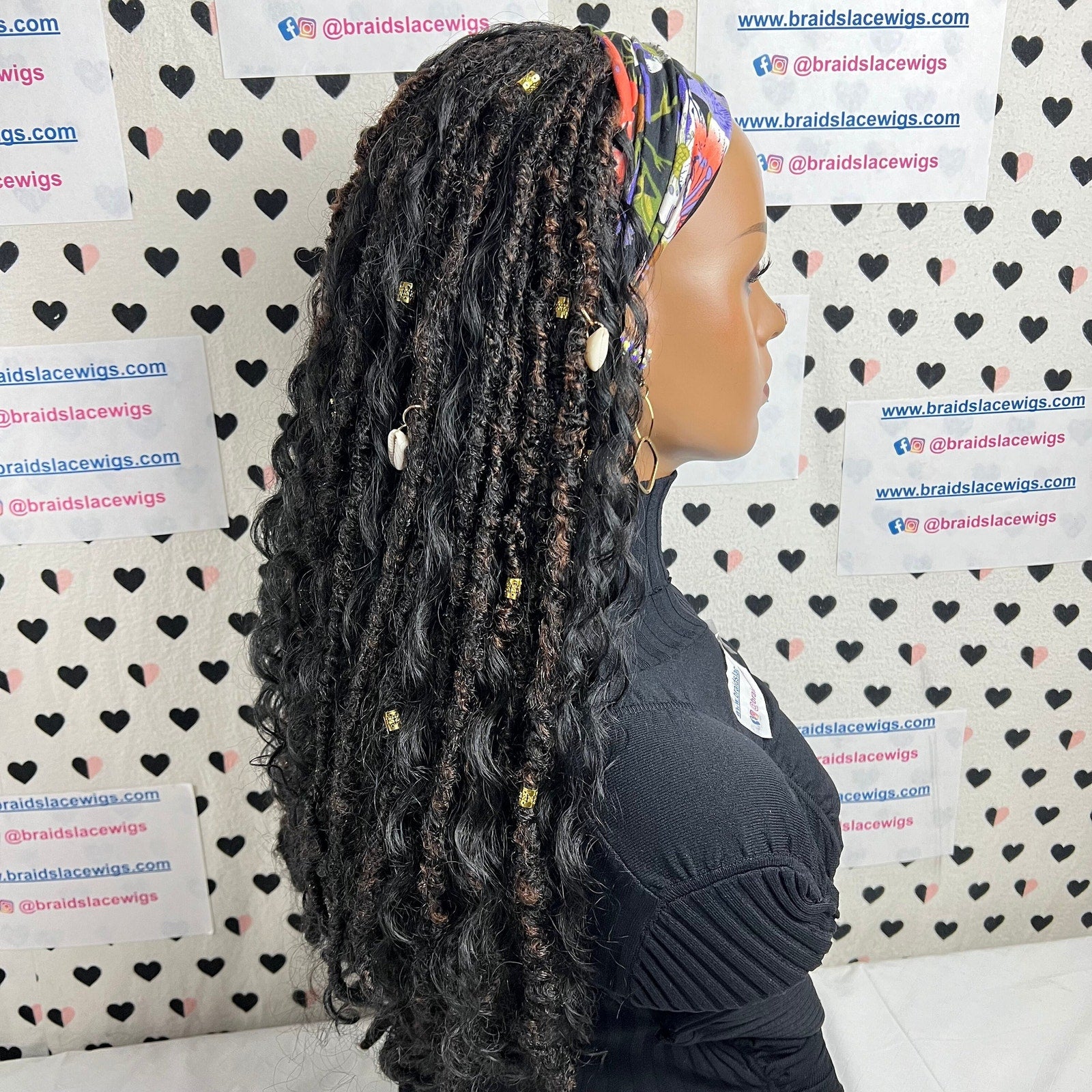 Peluca con diadema, diosa bohemia, rastas postizas, rastas rizadas y desgastadas