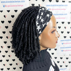 Short Faux Locs Headband Wig Dreadlock Synthetic Afro Twist Braided Wigs For Black Women