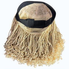 Handmade Blonde Micro Twist Braided Headband Wig with Curly Ends – 613 Golden