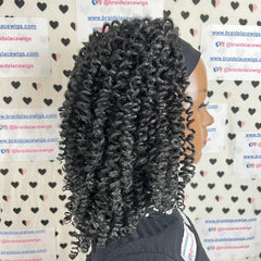 Short Curly Spiral Spring Twist Braids Curls Headband Braided Wigs Black