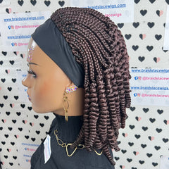 Spiral Curls Curly Headband Braided Wig Box Braids Wigs For Black Women Color 33