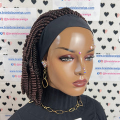 Spiral Curls Curly Headband Braided Wig Box Braids Wigs For Black Women Color 33