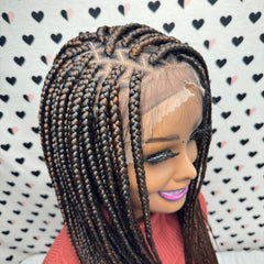 13x6 Lace Frontal V Part Box Braids Braided Lace Front Wig 1b/30 Ombre