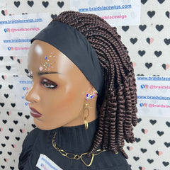 Spiral Curls Curly Headband Braided Wig Box Braids Wigs For Black Women Color 33