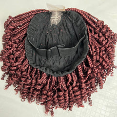 Top Cornrows Box Trenzas Cierre de encaje Rizado ondulado Peluca trenzada corta y rizada 10 pulgadas
