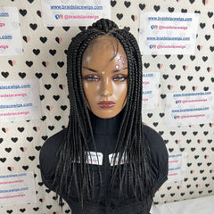 13x6 Lace Frontal Box Braids Braided Wig For Black Women 16 Inches