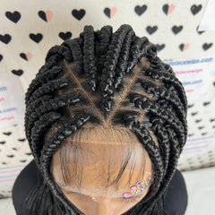 13x6 Lace Frontal Box Braids Braided Wig For Black Women 16 Inches