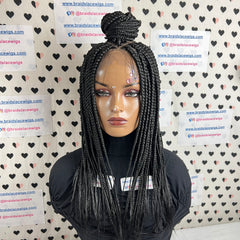 13x6 Lace Frontal Box Braids Braided Wig For Black Women 16 Inches