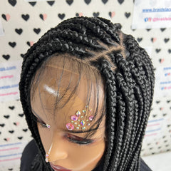 13x6 Lace Frontal Box Braids Braided Wig For Black Women 16 Inches