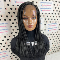 13x6 Lace Frontal Box Braids Braided Wig For Black Women 16 Inches