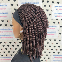 Spiral Curls Curly Headband Braided Wig Box Braids Wigs For Black Women Color 33