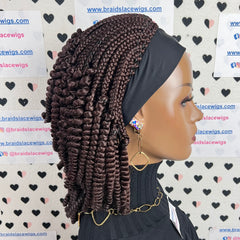 Spiral Curls Curly Headband Braided Wig Box Braids Wigs For Black Women Color 33