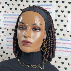 Spiral Curls Curly Headband Braided Wig Box Braids Wigs For Black Women Color 33