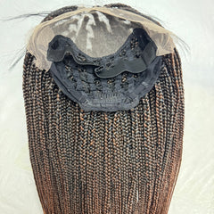 13x6 Lace Frontal V Part Box Braids Braided Lace Front Wig 1b/30 Ombre