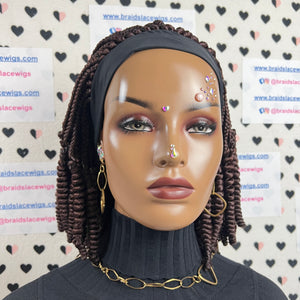 Rizos en espiral, diadema rizada, peluca trenzada, trenzas en caja, pelucas para mujeres negras, Color 33