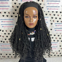 Faux Locs Headband Braided Wig Boho Goddess Loc Distressed Curly Dread Locs