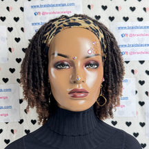 Short Faux Locs Headband Wig Dreadlock Synthetic Afro Twist Braided Wigs For Black Women Color 30