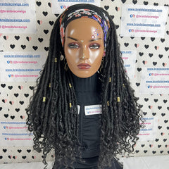 Diadema con rastas falsas, peluca trenzada, rastas rizadas desgastadas, estilo bohemio