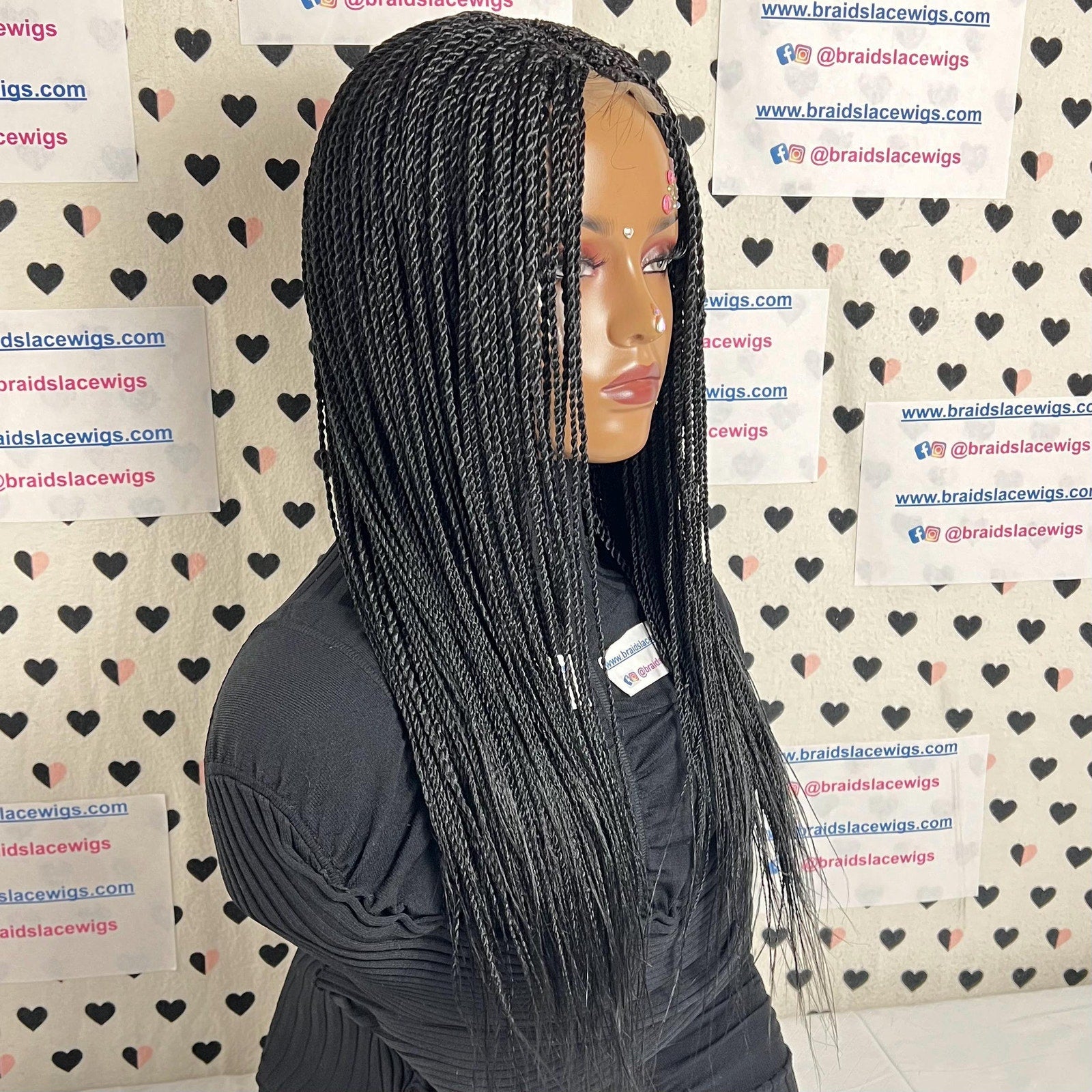 Twist Braided Wig Senegalese Medium Twisted Braids Twist Long Braided Lace Wig