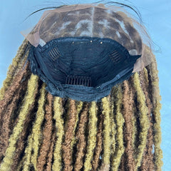 Pelucas cortas de rastas sintéticas de 13 x 4 pulgadas con encaje frontal y rastas desgastadas, peluca trenzada de 14 pulgadas