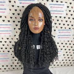 Boho Goddess Loc Distressed Faux Dread Locs Pelucas de encaje sin cola para mujeres negras