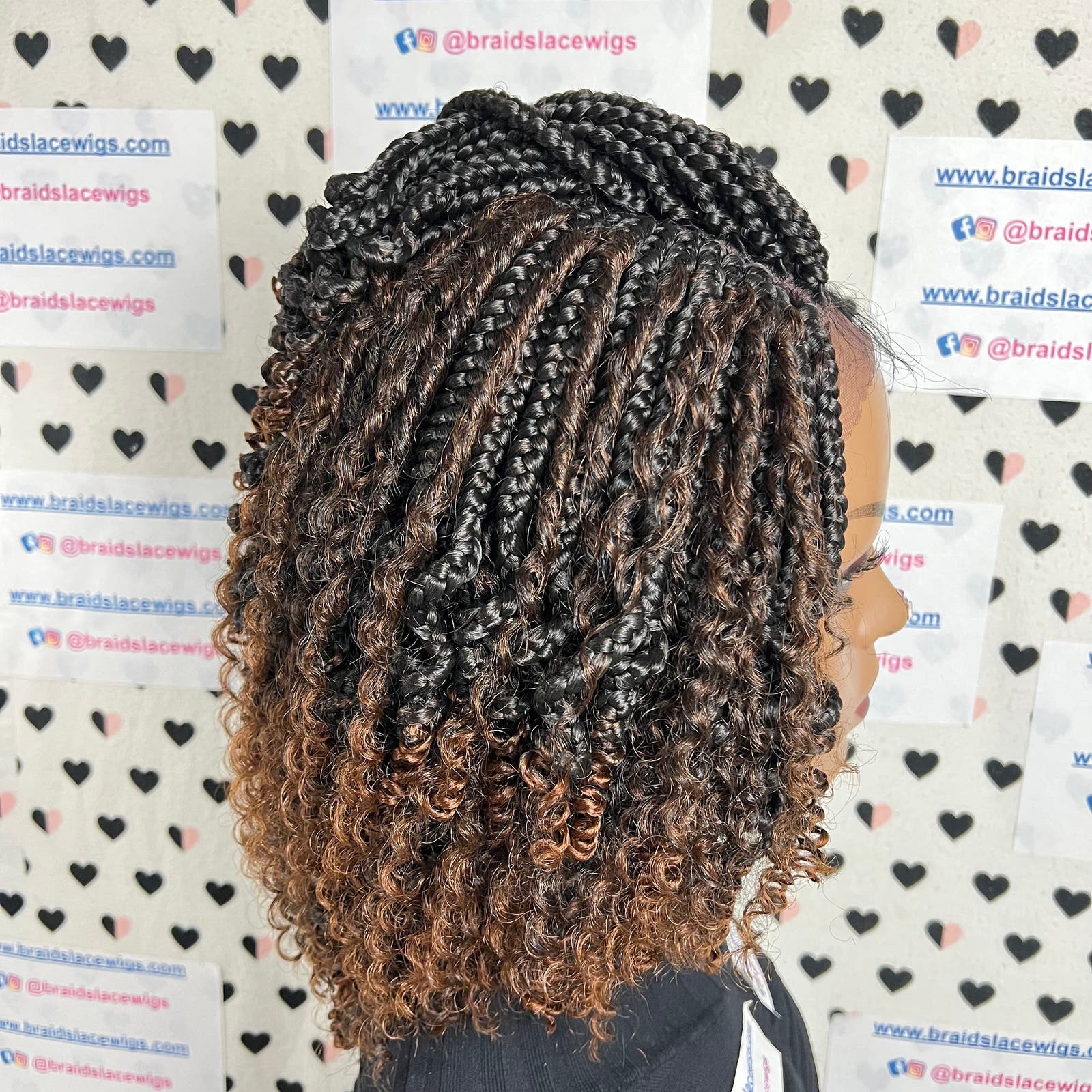 Short Curls Box Braids Boho Lace Wigs For Black Women With Curly Synthetic Hair